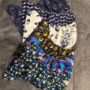 Eclectic Blue and Purple Patchwork Garment with Ruffles